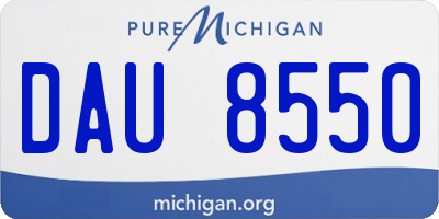 MI license plate DAU8550