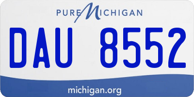 MI license plate DAU8552