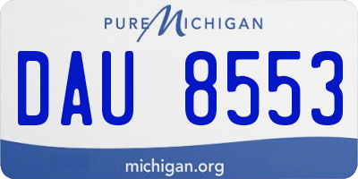 MI license plate DAU8553