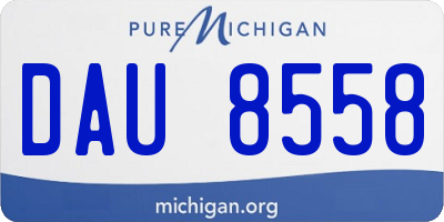 MI license plate DAU8558