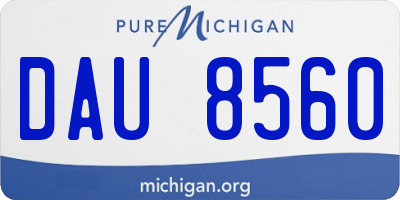 MI license plate DAU8560