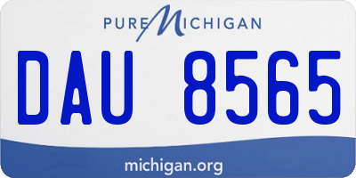 MI license plate DAU8565