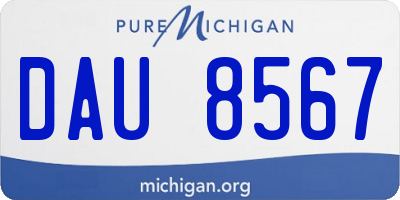 MI license plate DAU8567