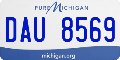 MI license plate DAU8569