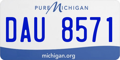 MI license plate DAU8571