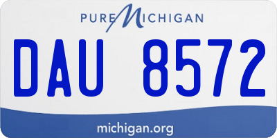 MI license plate DAU8572