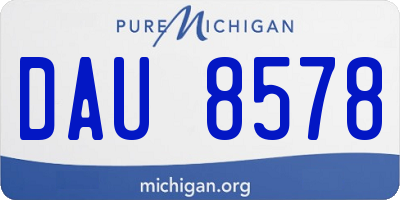 MI license plate DAU8578