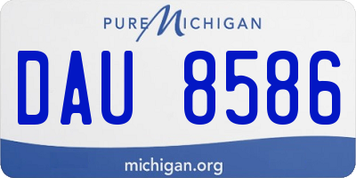 MI license plate DAU8586