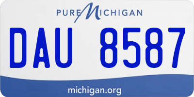 MI license plate DAU8587
