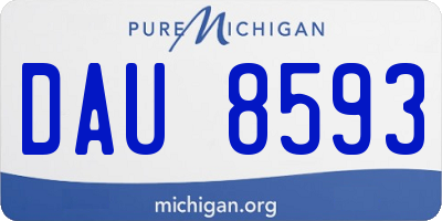 MI license plate DAU8593
