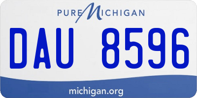 MI license plate DAU8596