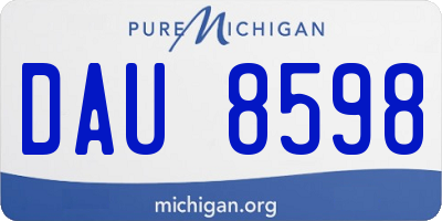 MI license plate DAU8598
