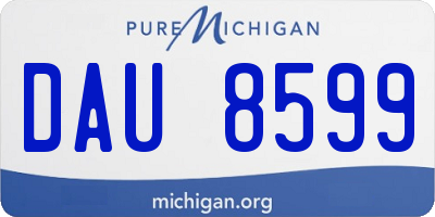 MI license plate DAU8599