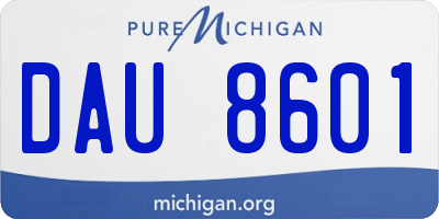 MI license plate DAU8601