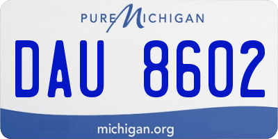 MI license plate DAU8602
