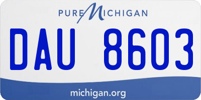 MI license plate DAU8603