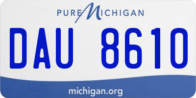 MI license plate DAU8610