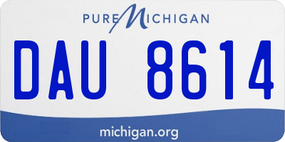 MI license plate DAU8614