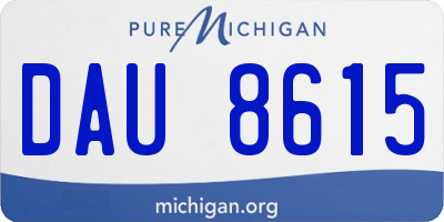 MI license plate DAU8615