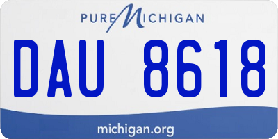 MI license plate DAU8618