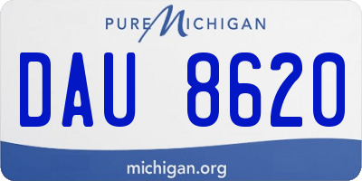 MI license plate DAU8620