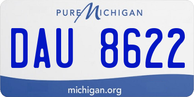 MI license plate DAU8622