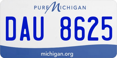 MI license plate DAU8625