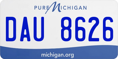 MI license plate DAU8626