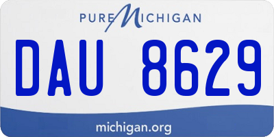MI license plate DAU8629