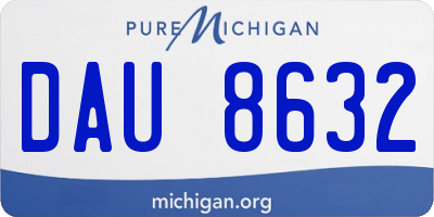 MI license plate DAU8632