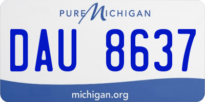 MI license plate DAU8637