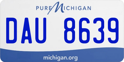 MI license plate DAU8639