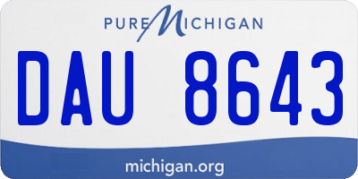 MI license plate DAU8643
