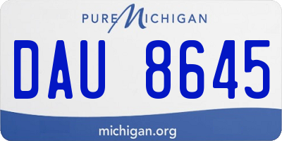 MI license plate DAU8645