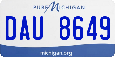 MI license plate DAU8649