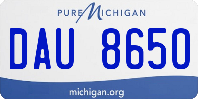 MI license plate DAU8650