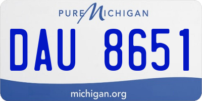 MI license plate DAU8651