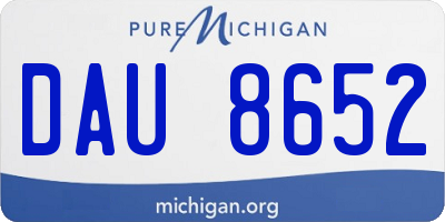 MI license plate DAU8652