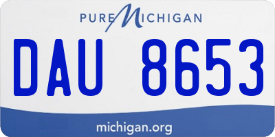 MI license plate DAU8653