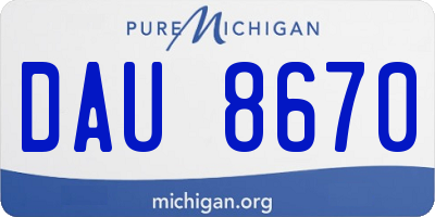 MI license plate DAU8670