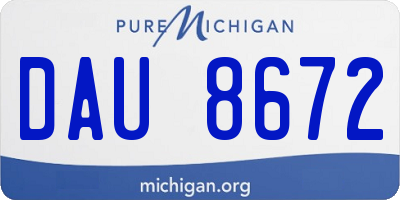 MI license plate DAU8672