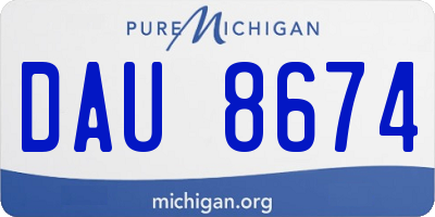 MI license plate DAU8674