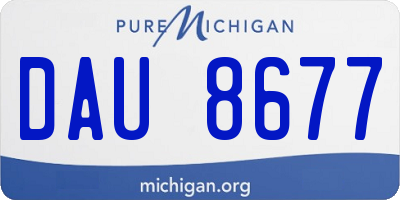 MI license plate DAU8677
