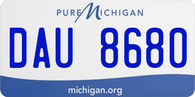MI license plate DAU8680