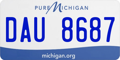 MI license plate DAU8687
