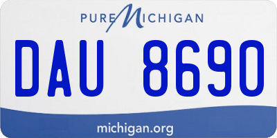 MI license plate DAU8690