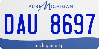 MI license plate DAU8697