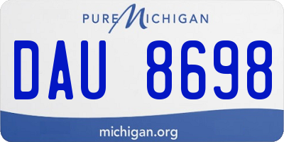 MI license plate DAU8698