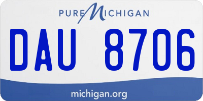 MI license plate DAU8706