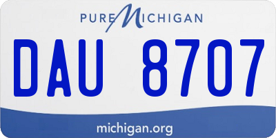 MI license plate DAU8707